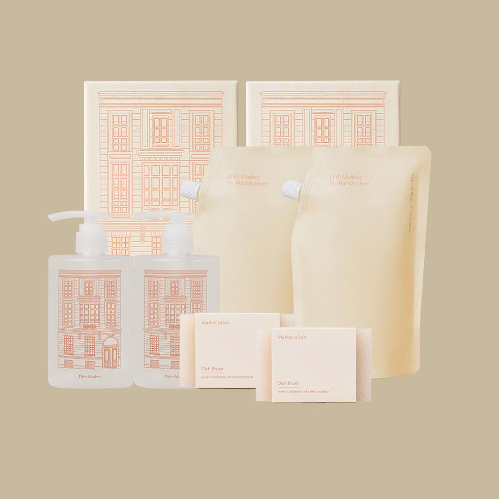 마켓올슨 친환경 대용량 주방세제 500ml 2개 (용기 2개 포함)