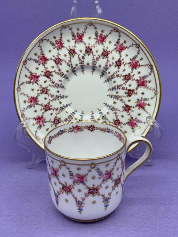코플랜드 데미타스 (에쏘잔) 컵 & 소서 Copeland Demitasse Cup & Saucer circa 1900