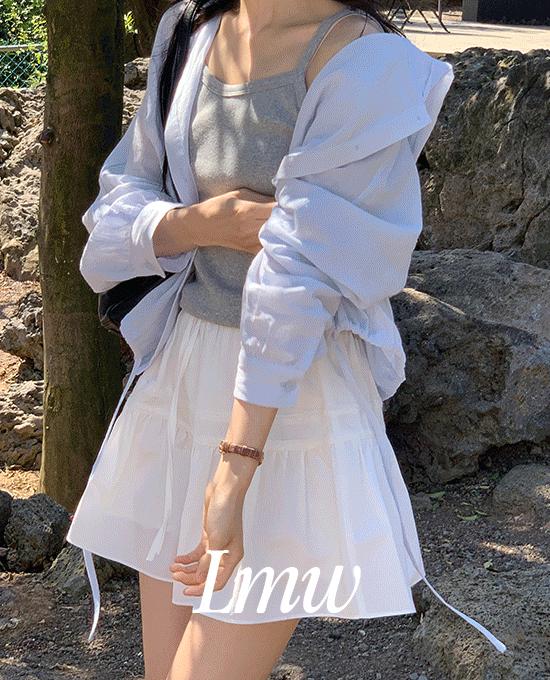 메리어라운드 [라이브상품][후기인증][여름스커트][l.m.w] 프린 코튼 레이스 미니 스커트 (sk)