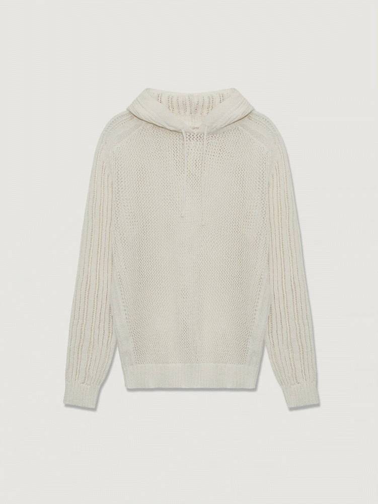 GRID KNIT HOODIE
