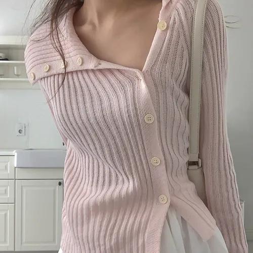 인기폭주🔥 라치아 언발 카라 가디건 (4color)
