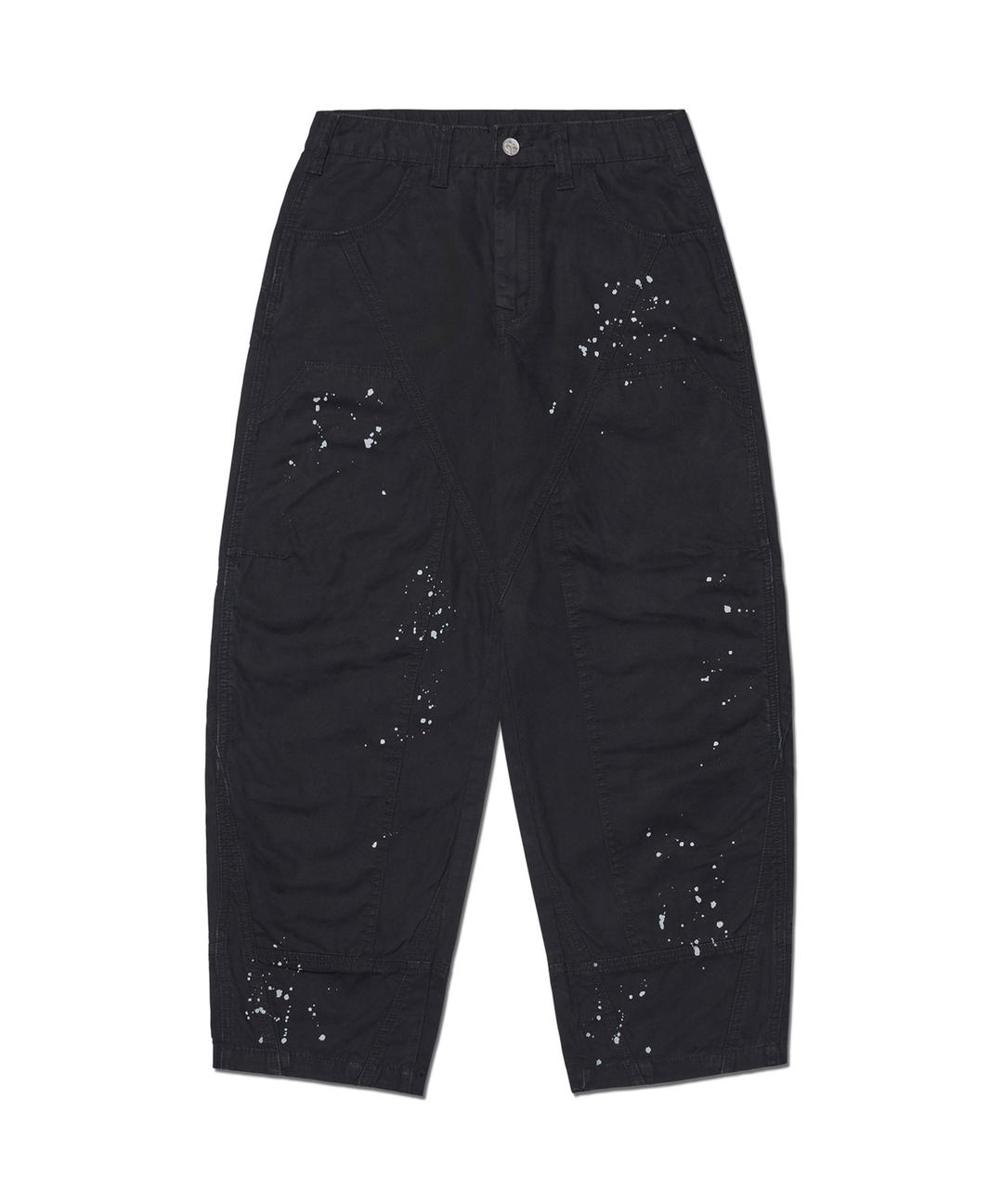 PAINTED DOUBLE KNEE PANTS - WASHED BLACK