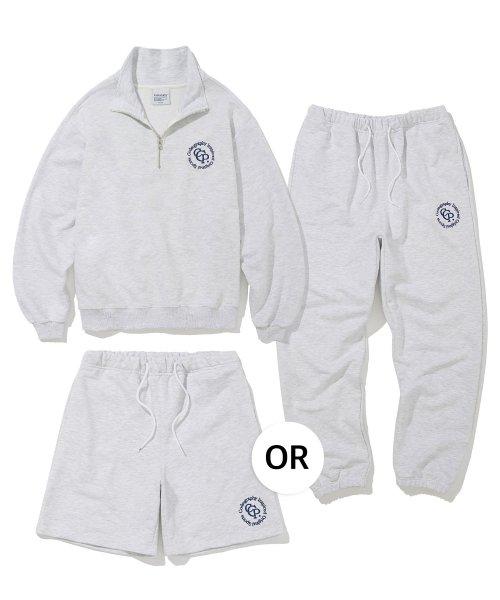 [송필드 PICK][SET] CGP 서클 로고 하프집업 셋업_멜란지그레이