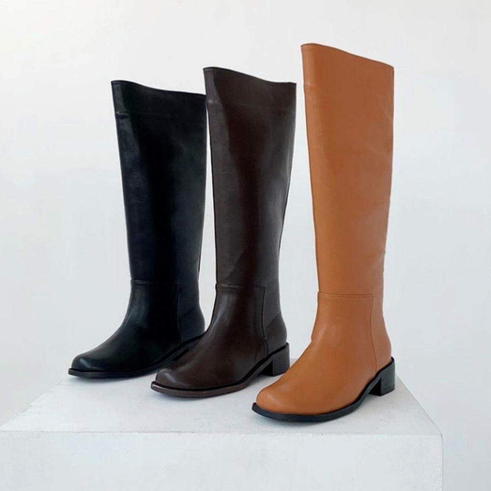 [수아브]라운드토 롱부츠(3color)(블랙235당일)