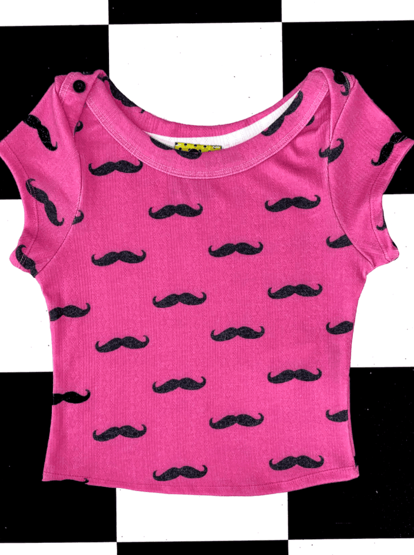 MOUSTACHE BABY TEE IN PINK