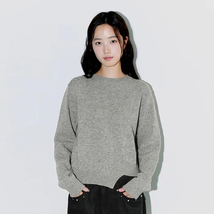 DIAGONAL CUTTING KNIT, GRAY