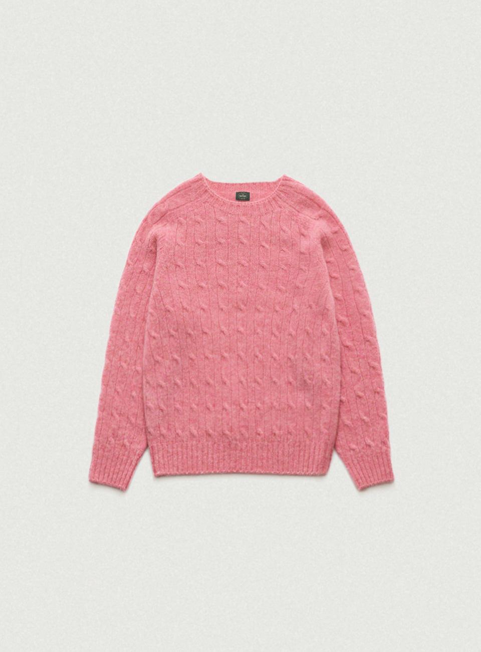 Oversized Shaggy Dog Knit Sweater_Pink