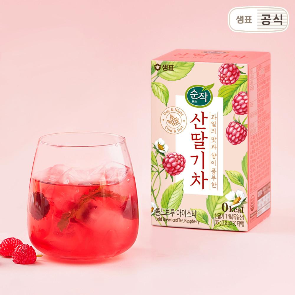 순작 산딸기차 과일허브티 티백 20T / 산딸기 아이스티 과일차 스테비아 제로칼로리