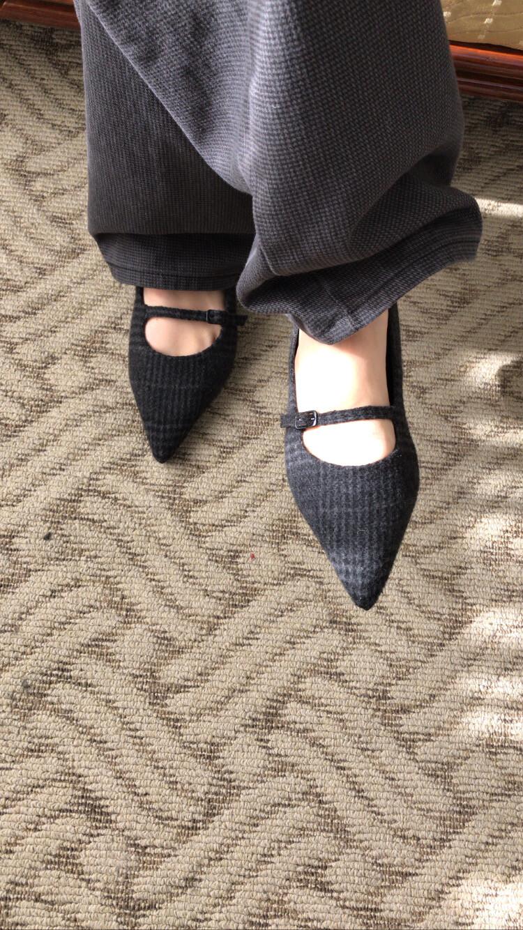 튜프티 [restock] check flat shoes