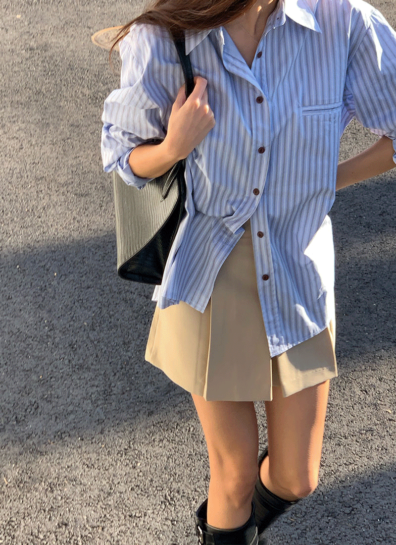 위드블룸 런던 스트라이프 루즈핏 셔츠