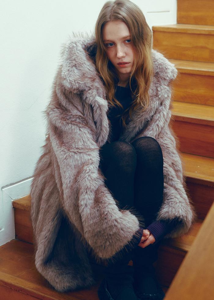 [11/20 예약발송]Vintage Soft Fur Coat_CTO150(Grey)
