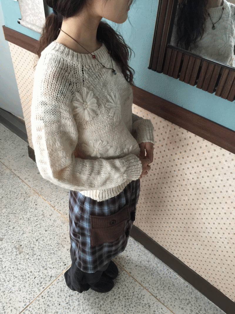 모래하우스 핸들 데이지 니트