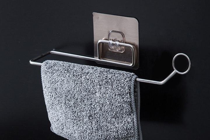 무타공 매직접착 스텐 행주걸이