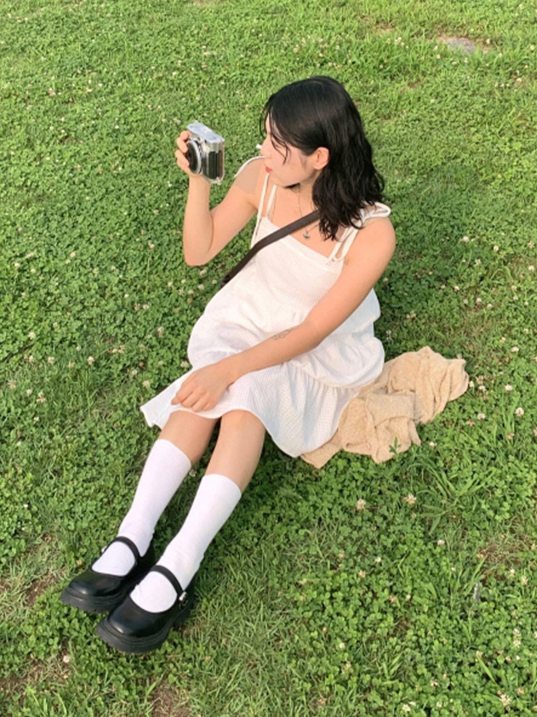 엘르 여름 캉캉 리본 미니 원피스 (2 color)