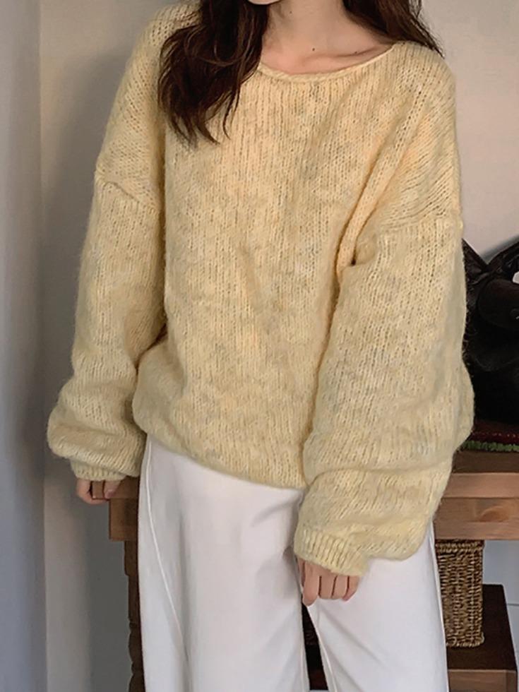 리리앤코 [무료배송] [울8%] [44-99] 로비멜르 울 보트넥 니트( 겨울-신상-데일리룩-데이트룩-캐주얼룩-캠퍼스룩-러블리룩-클래식룩-빅사이즈-99사이즈-신축성-입술넥)