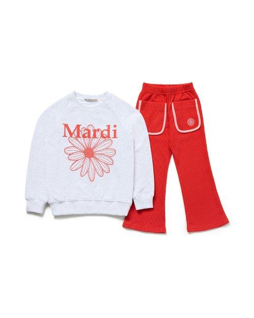 KIDS SETUP SWEATSHIRT FLOWERMARDI_HEATHER CORAL