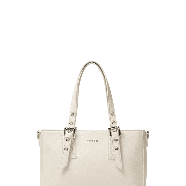 crinkle punch tote bag - ivory