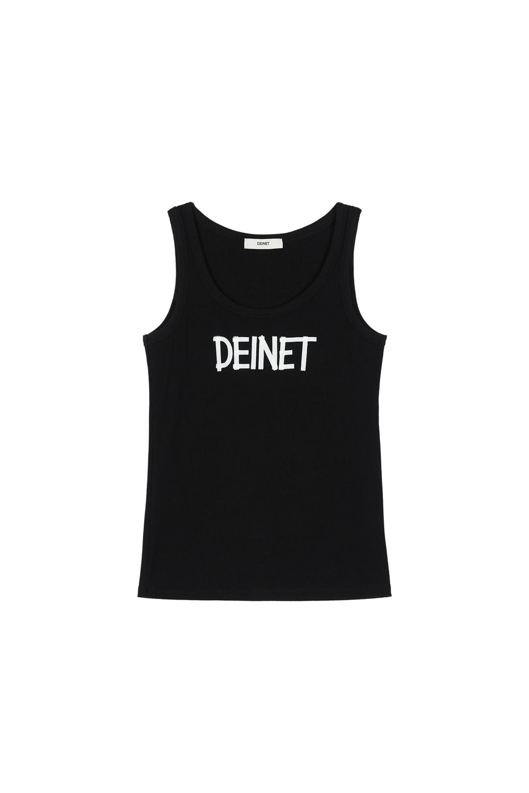 DEINET TAPE LOGO SLEEVELESS IN BLACK