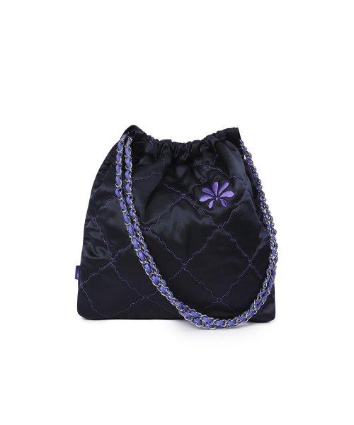 포피 퀼팅 체인 숄더백 블랙