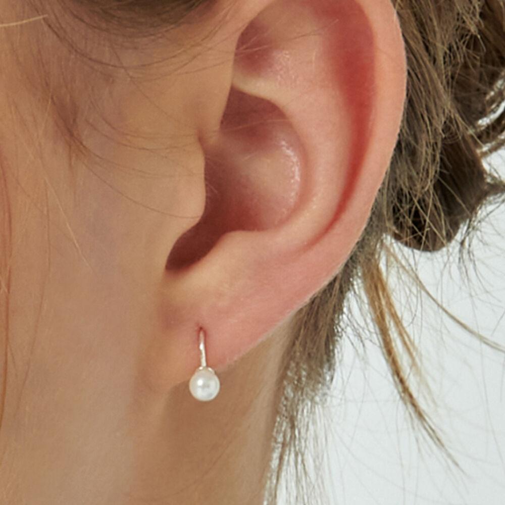 [쯔위 착용] TS058 [Silver925] Mini pearl one touch earrings