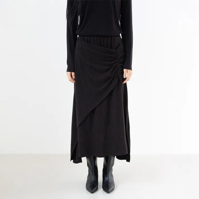 Asymmetric Layered Skirt _ Black