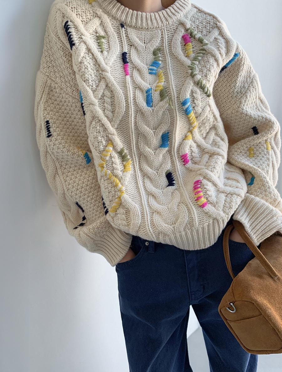 45번가 팝케이블울니트