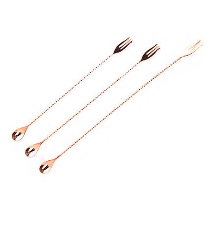 고급 프리미엄 칵테일 로즈골드 롱 바스푼 (3size)