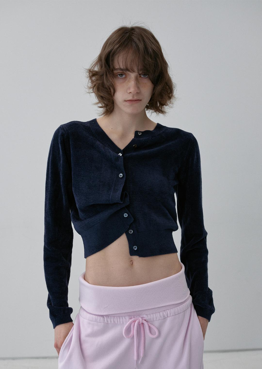 [3/14 Delivery] TWO-WAY BUTTON CARDIGAN NAVY