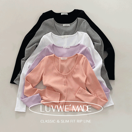 신상7일만특가💓[🚀당일출고][MADE/슬림핏] 닉시 탄탄 쫀쫀 스판 말라핏 레이어드 골지 브이넥 버튼 크롭 긴팔 가디건 (5color) LUVWE' made