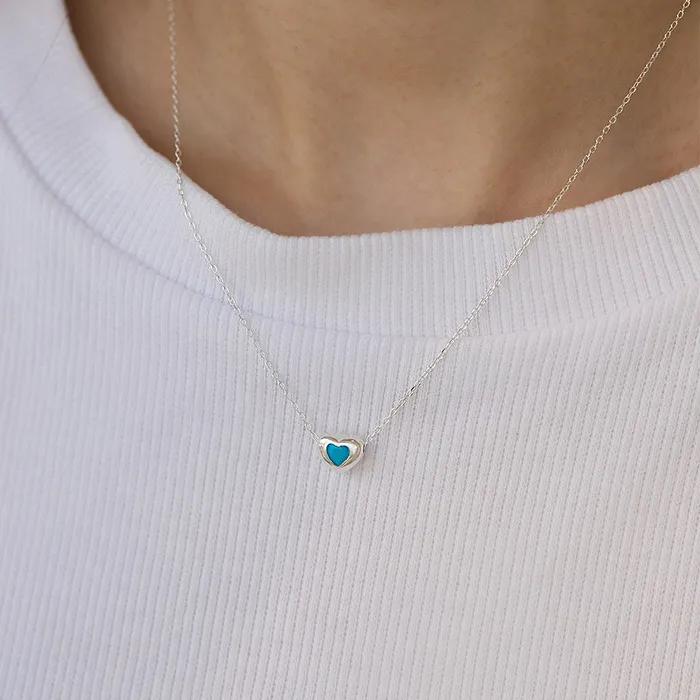 [에스파 카리나 착용] [SLIVER925] ICE HEART NECKLACE