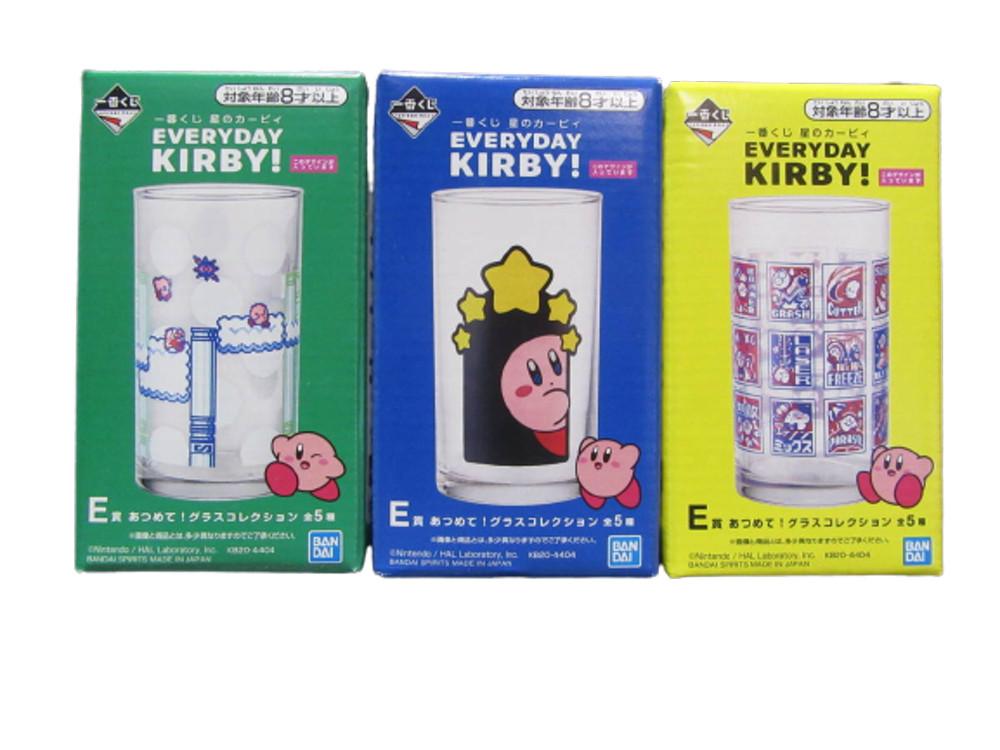 별의 커비 제일복권  EVERYDAY KIRBY! 커비 유리컵 3종 세트
