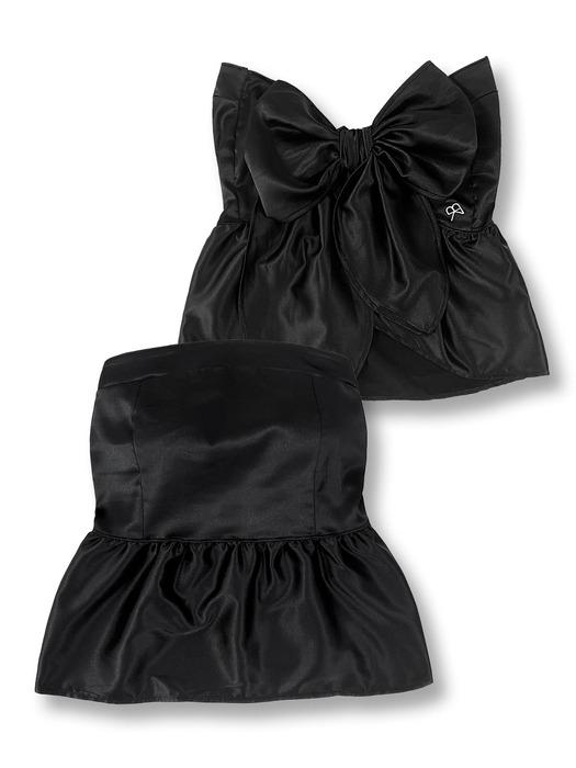 Satin back ribbon tube top