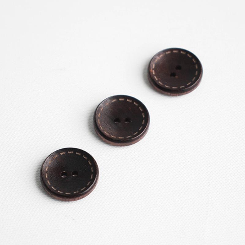 브라운 스티치 나무 단추(20mm)