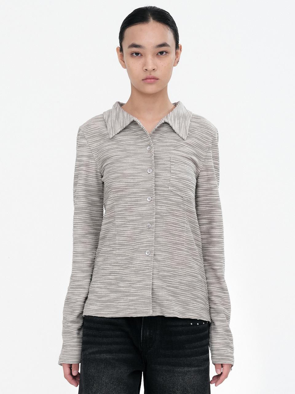 Textured Jersey Shirts [Beige]