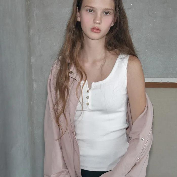 (3COLOR)HENRY-NECK SLEEVELESS