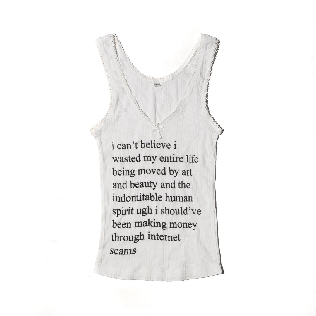 Internet Scams Pointelle Tank Top
