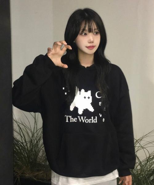 픽셀 아트 후드 티 (2컬러)