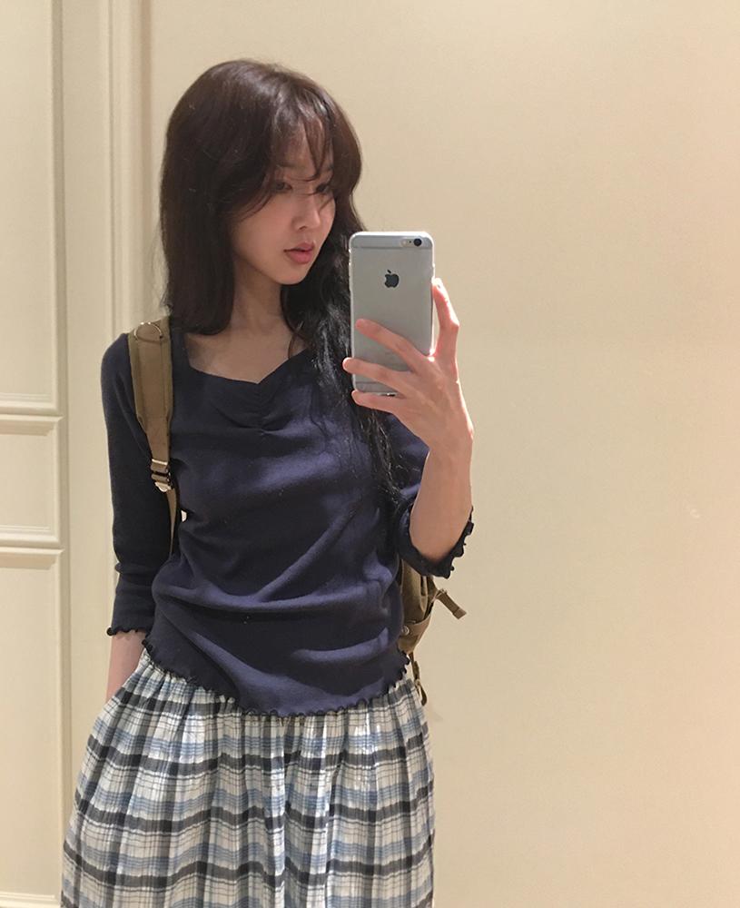 [NEW! 주말까지5%♥] [Dearest] Riru Tee (미드나잇네이비) (1차소진 예약주문 5일이상소요)