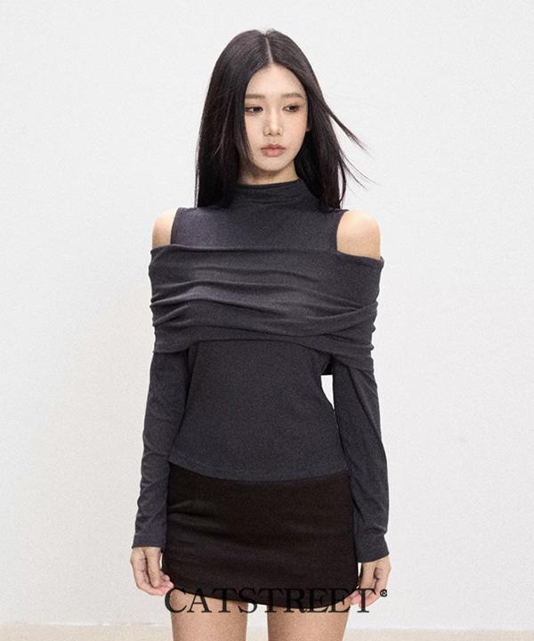 캣스트릿 딥그레이 레이어드 긴팔티