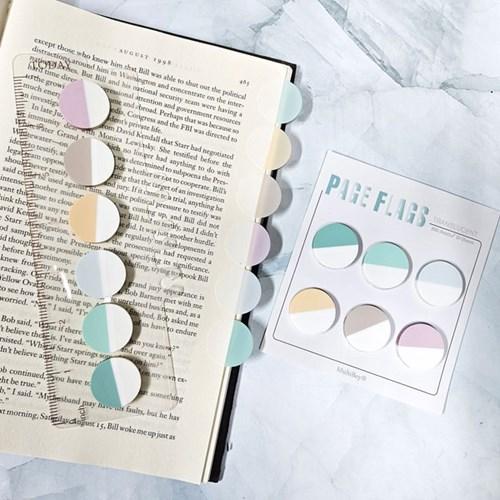미니 원형 인덱스 독서플래그 책갈피 북마크 점착 메모지 탭 다꾸