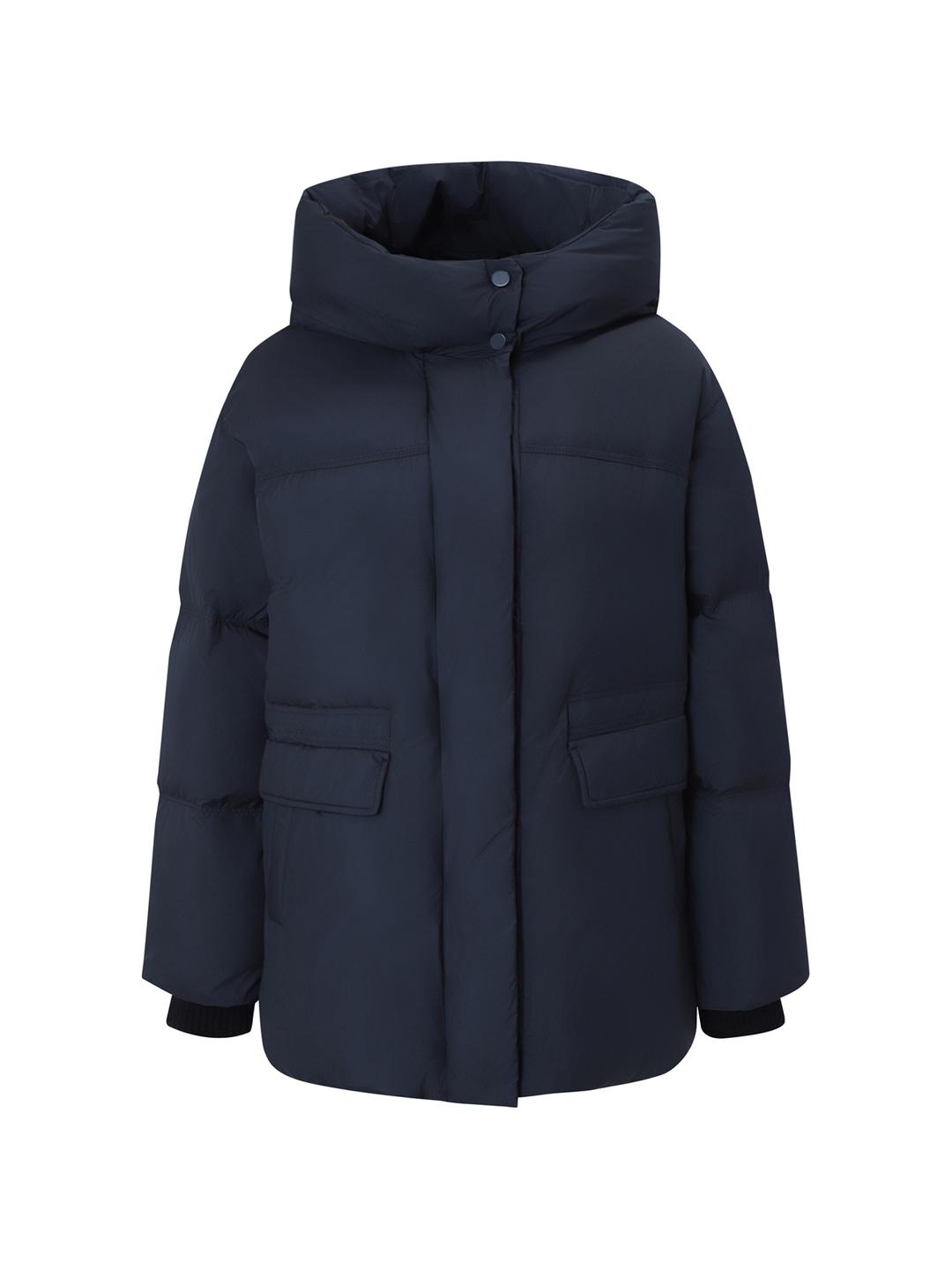 더아이잗 덕다운 후디드 스트링 패딩 점퍼 (NAVY) IRAA2PD021