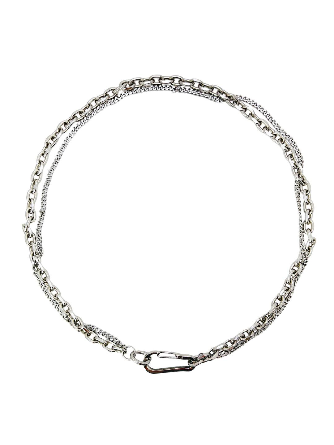 Layered chain carabiner necklace