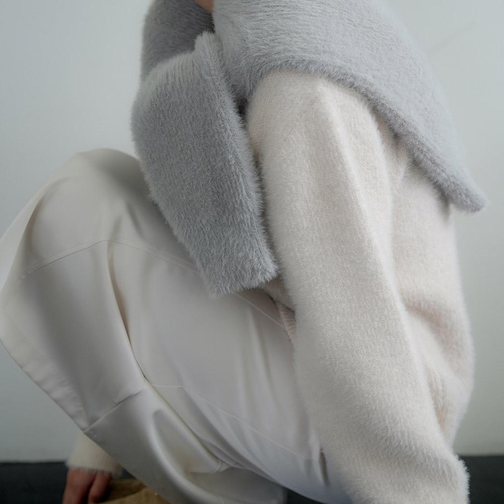 Terry Angora Cardigan (Ivory)