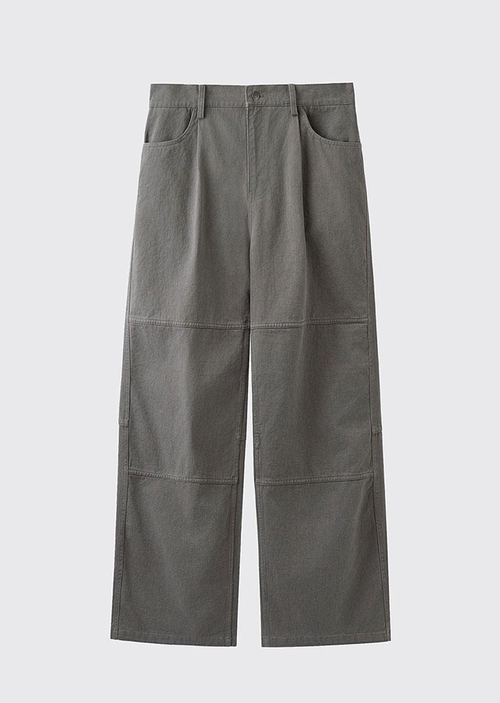 Cross Applique Calf Pants_Sand Gray
