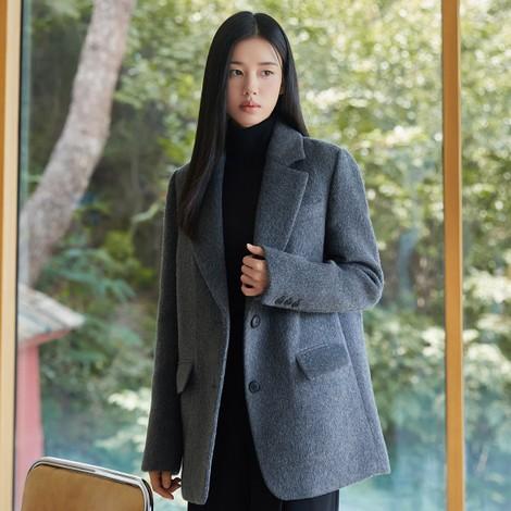 [최초가 119,000]25FW 알파카 헤어리 퀼팅코트