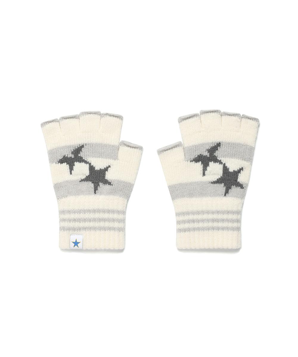 TWIN STAR FINGERLESS GLOVES[IVORY]