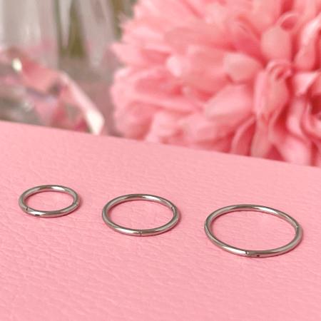 0.8mm 얇은 써지컬스틸 원터치링 피어싱