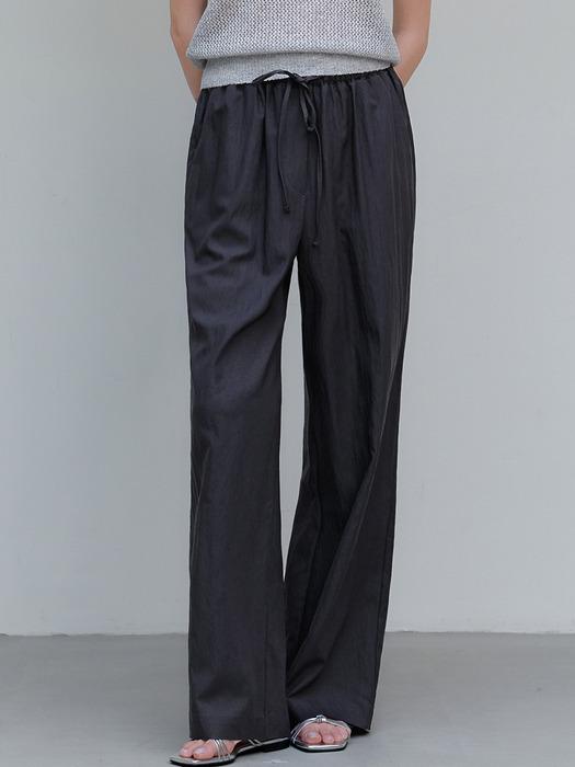 comos 1145 nylon wide banding pants (charcoal)