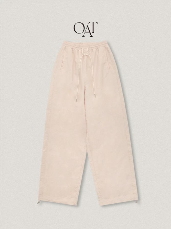 [OAT/✨Limited 10%] Nylon 2-way Stopper Wide Pants - Milk pink