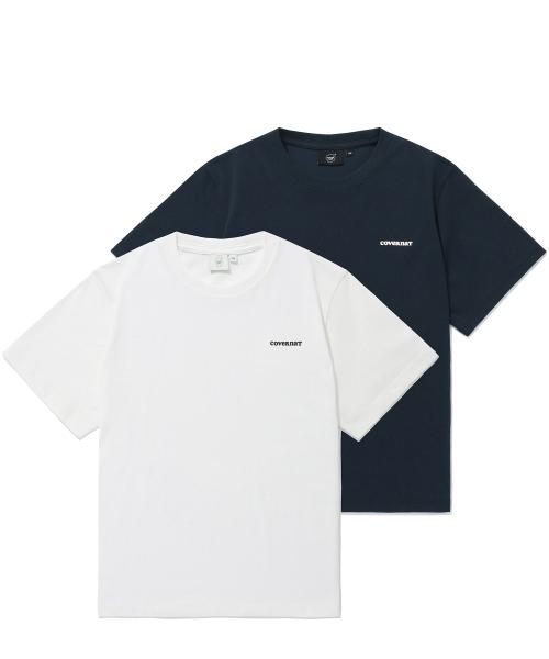 커버낫 우먼(COVERNAT WOMAN)  우먼 쿨 코튼 에센셜 2-PACK 티셔츠 화이트+다크 네이비 - 사이즈 & 후기 | 무신사